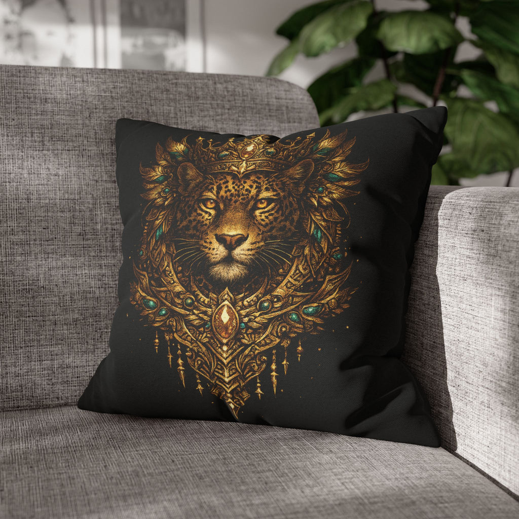 Golden Crowned Jaguar Decorative Pillow case