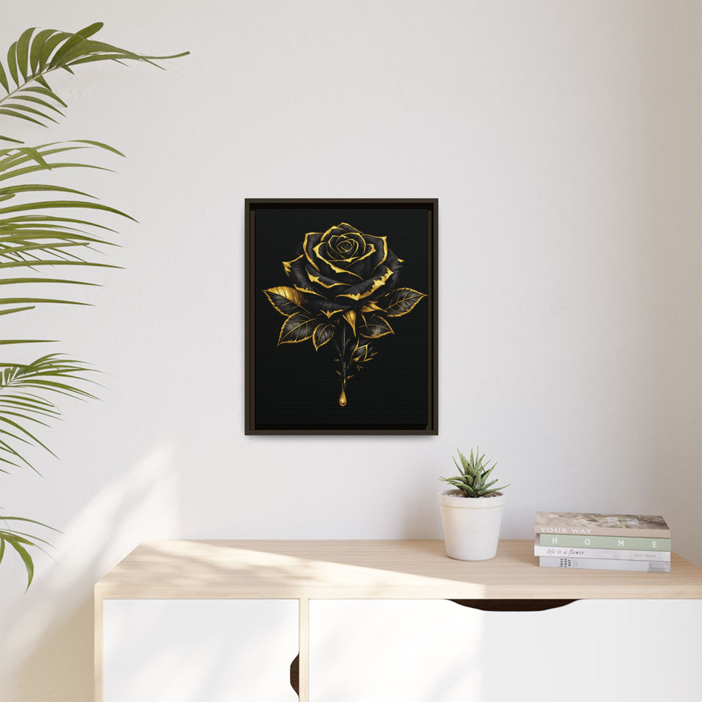 “Bloom Into Power – Gold Rose Canvas” Matte Canvas Wall Art