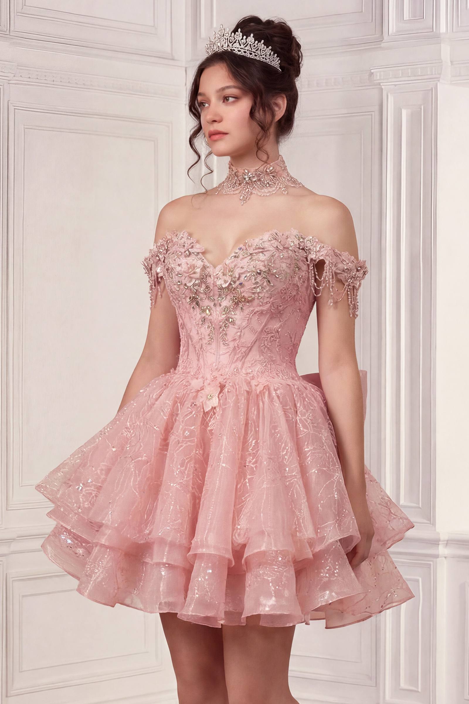 Ladivine 15742 Off the Shoulder Poofy Quinceanera Ball Gown