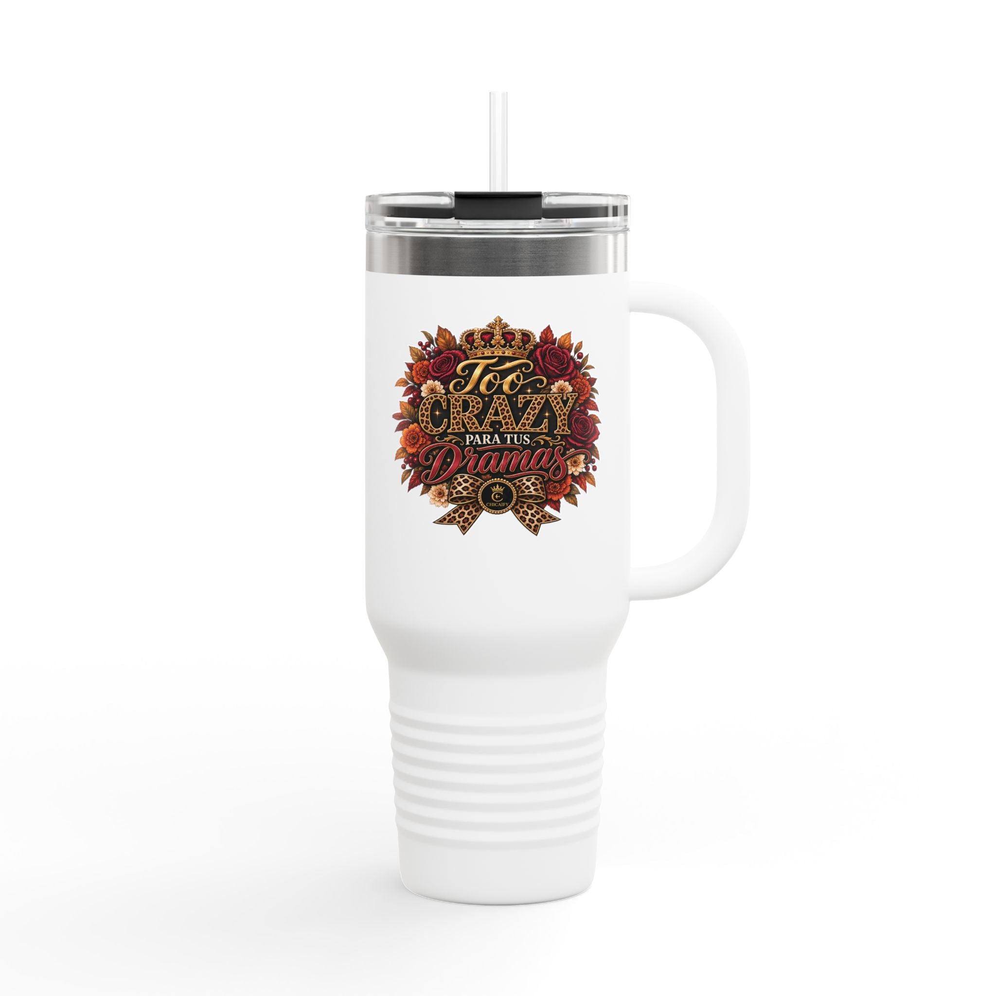 40oz Insulated Travel Mug — Too Crazy Para Tus Dramas – Jaguar Edition