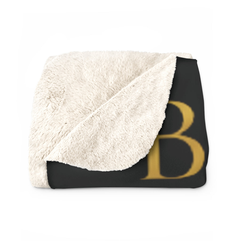 Born to Bloom Sherpa Blanket – Gold Crown Rose Floral Throw