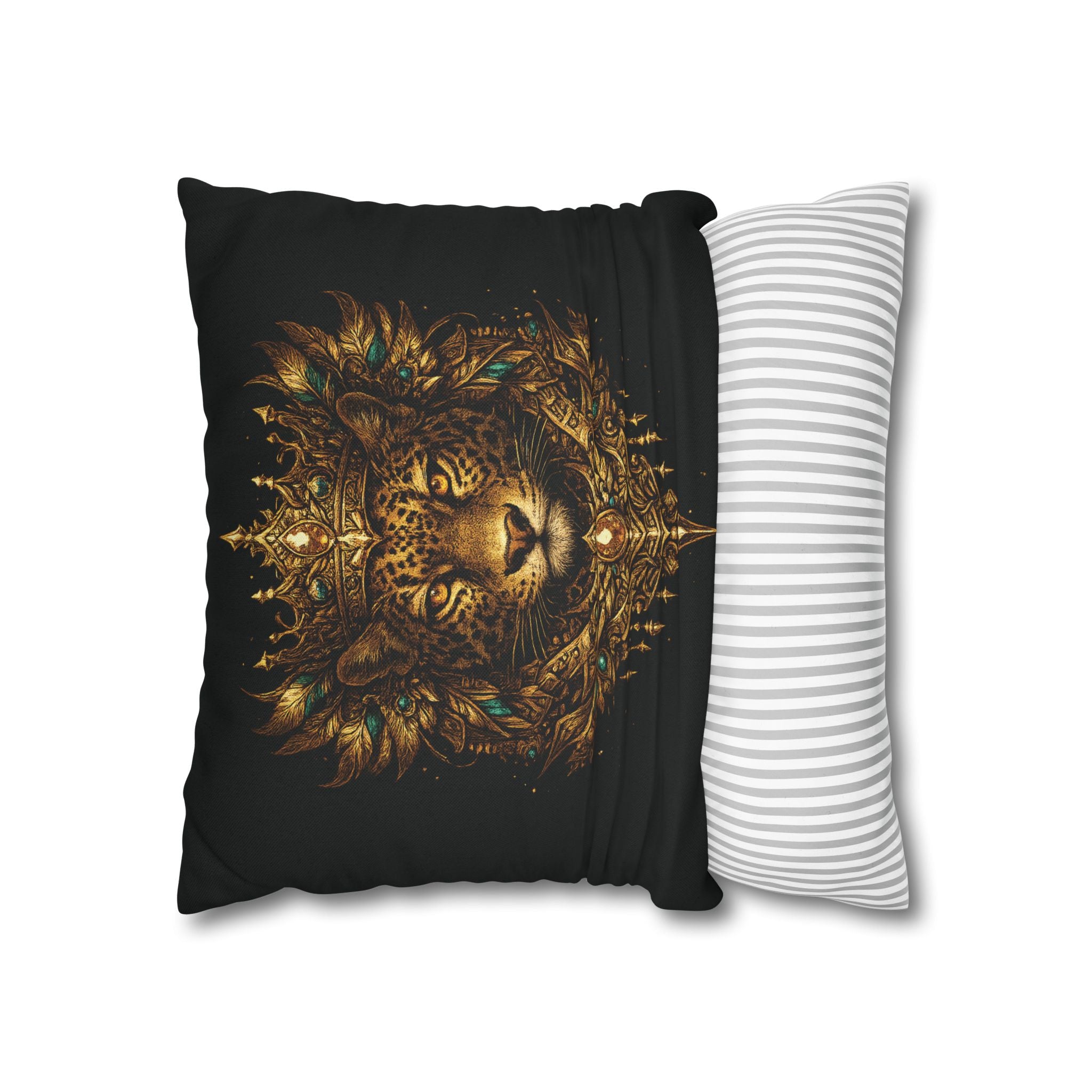 Golden Crowned Jaguar Decorative Pillow case