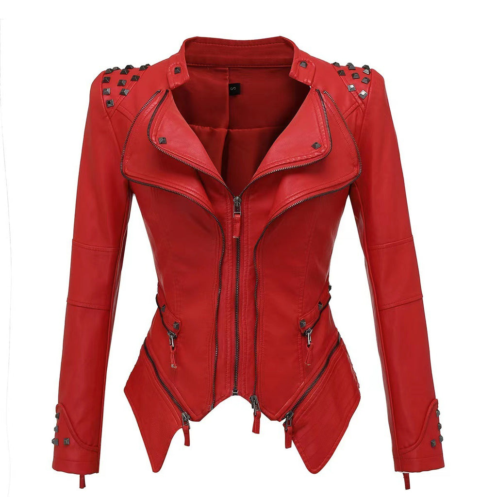 Studded Slim-Fit Moto Jacket