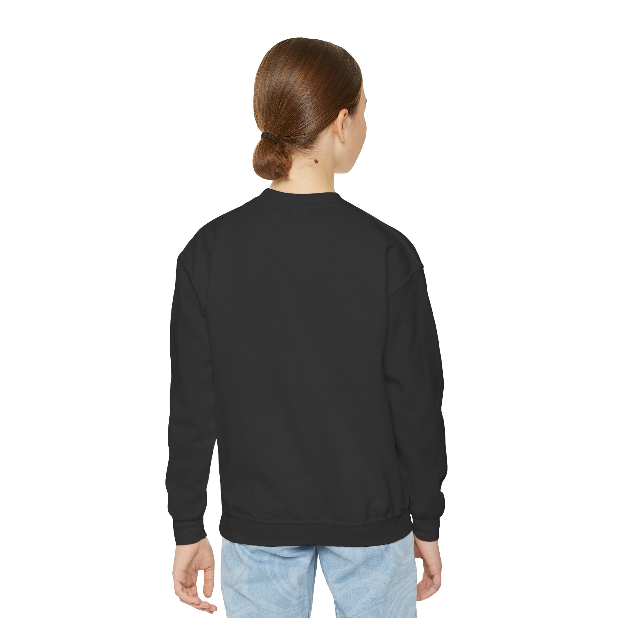 Youth Crewneck Sweatshirt — "Born Wild Raised Royal" Jaguar Cub Graphic