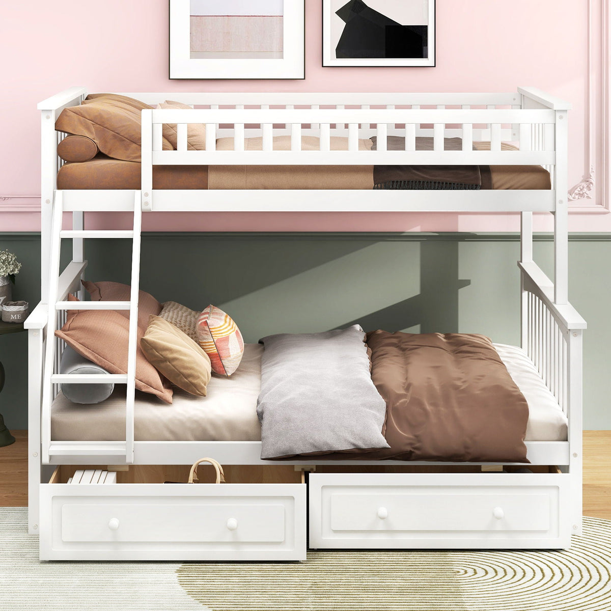 Convertible Storage Bunk Bed with Drawers - Twin Over Full