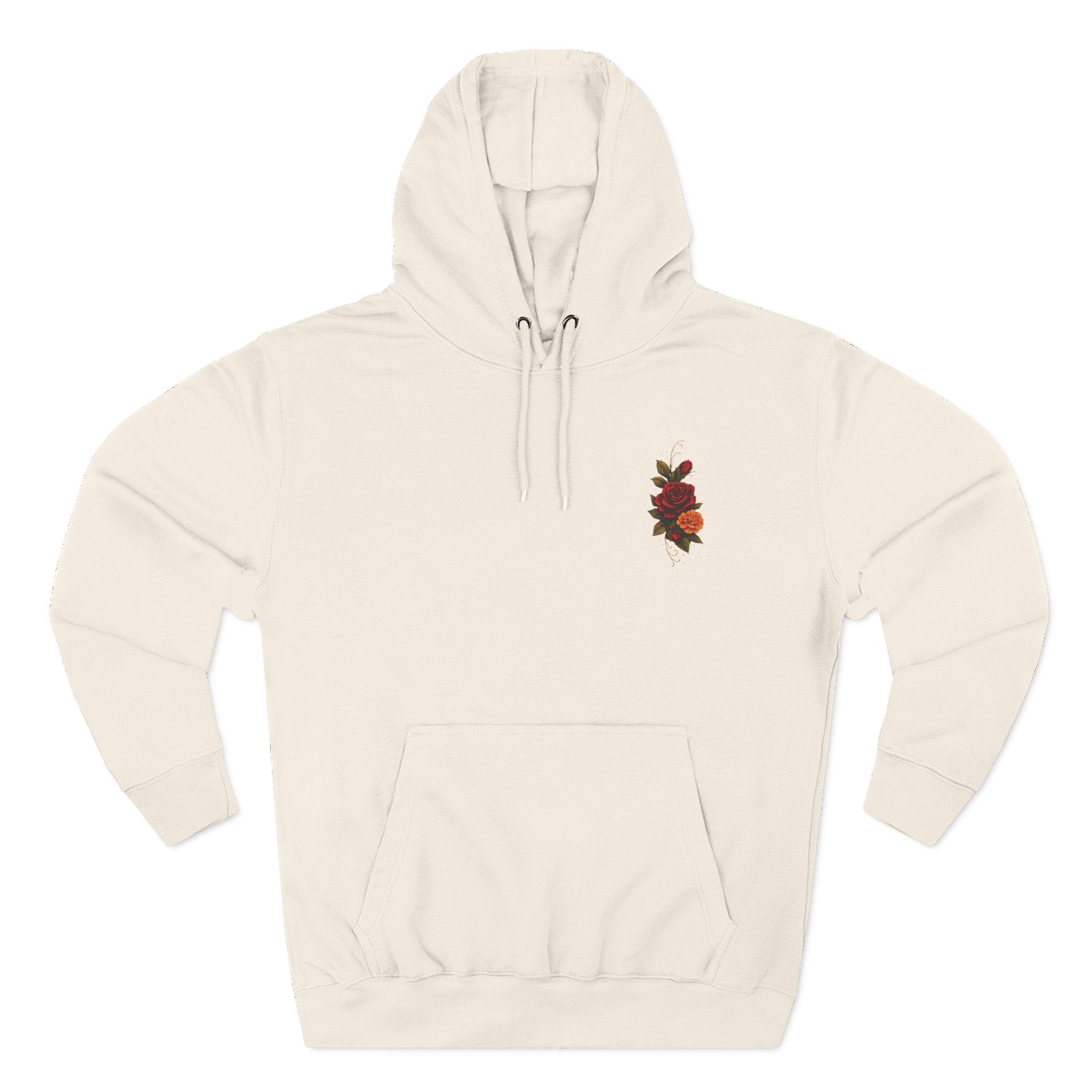 Day of the Dead Skull Backprint Hoodie — Sugar Skull Crown Floral Design