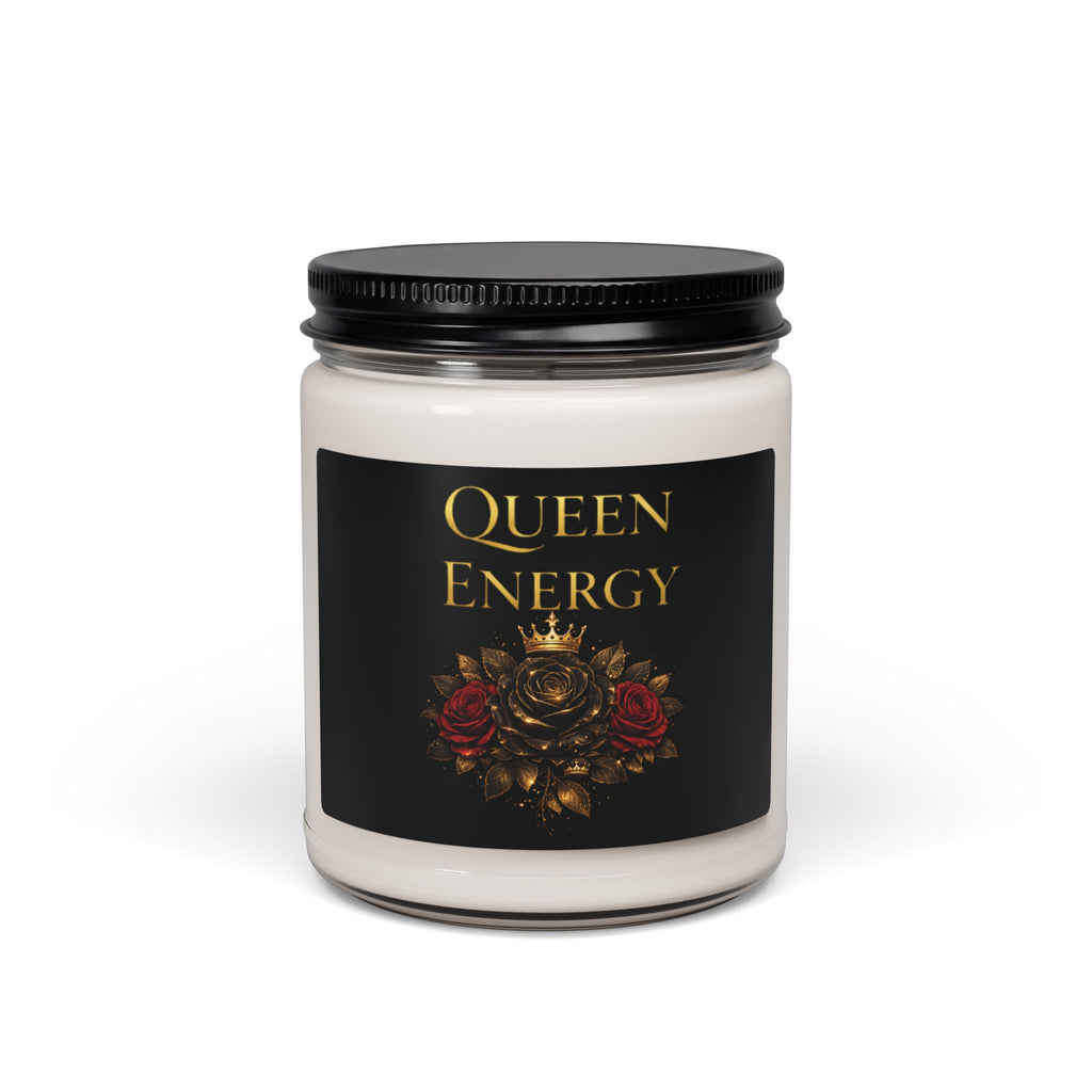 Queen Energy Scented Soy Candle — 9oz Aromatherapy Candle with Rose & Crown Design