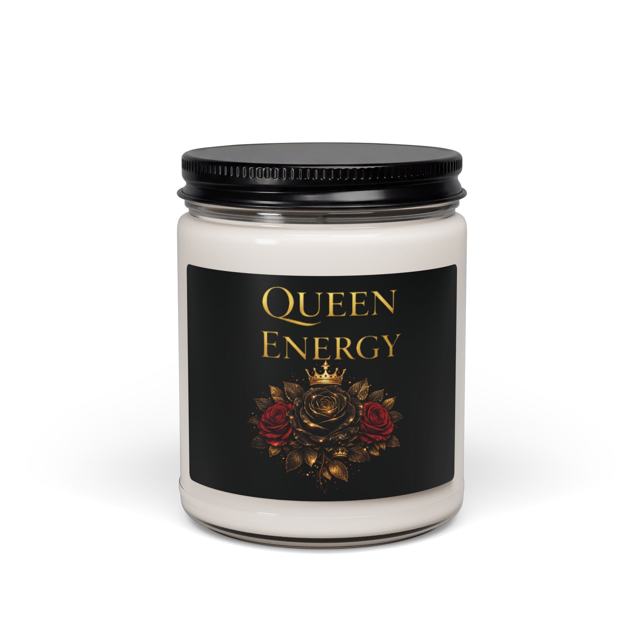 Queen Energy Scented Soy Candle — 9oz Aromatherapy Candle with Rose & Crown Design