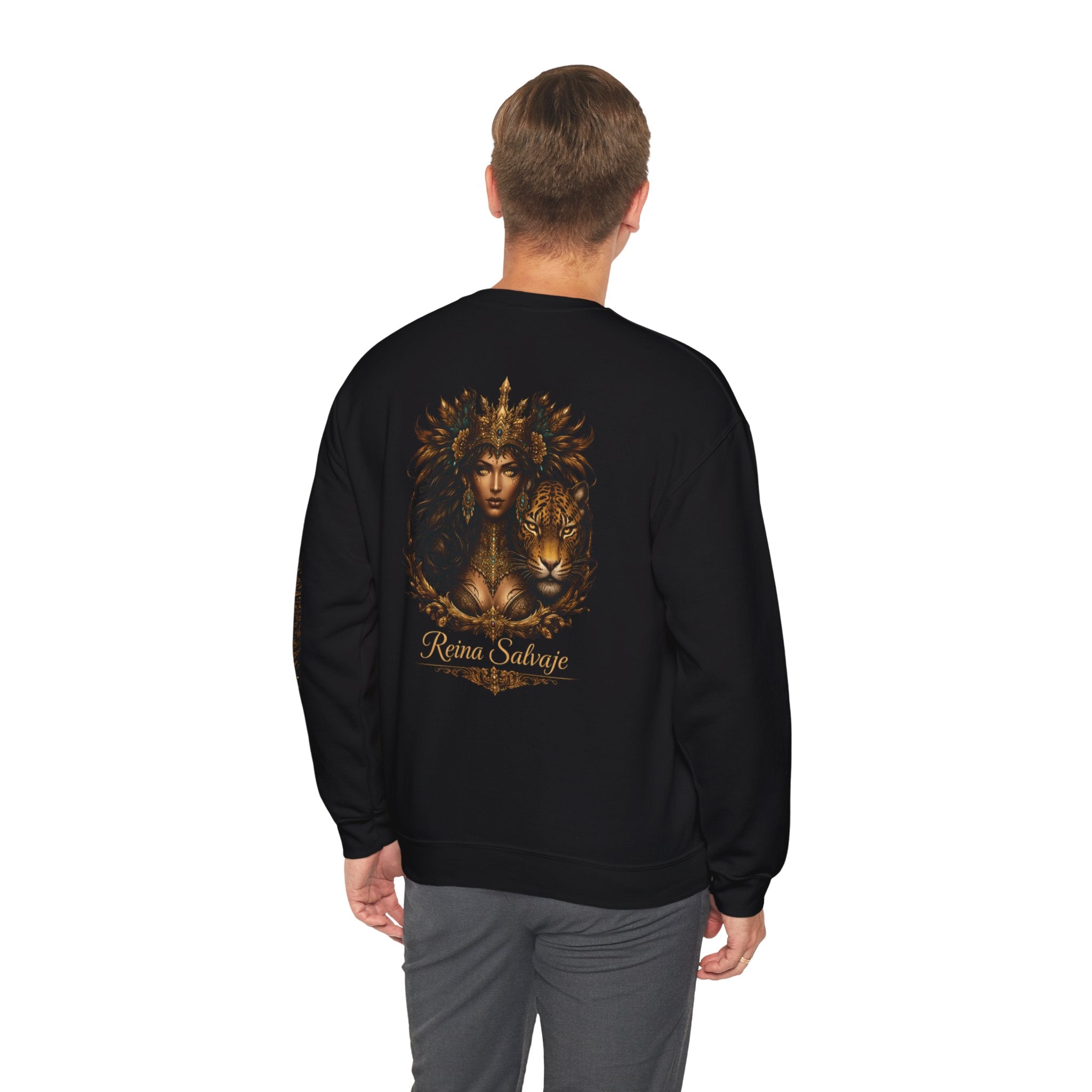 Reina Salvaje – Jaguar Queen Crewneck Sweatshirt – "Reina Salvaje" Graphic