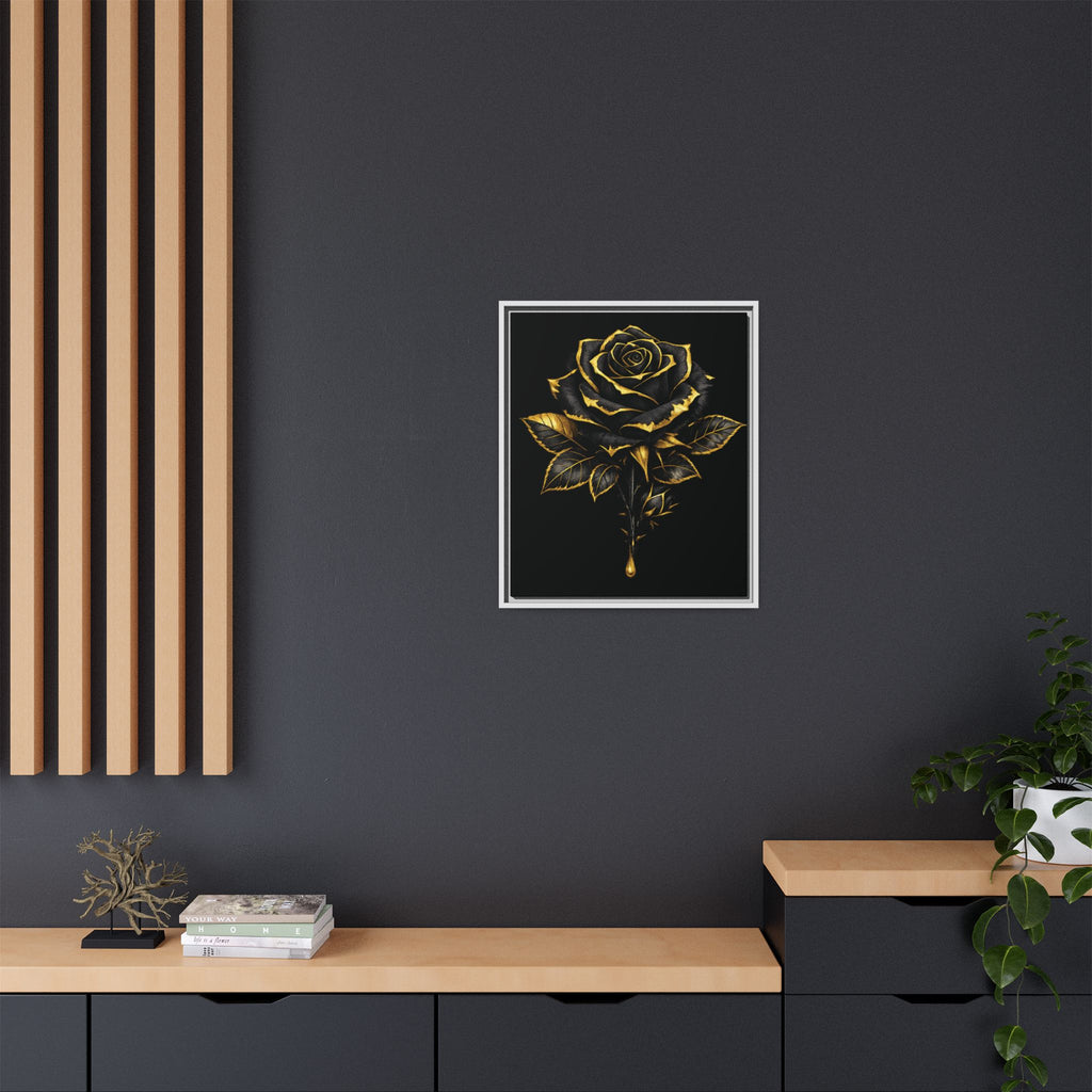 “Bloom Into Power – Gold Rose Canvas” Matte Canvas Wall Art