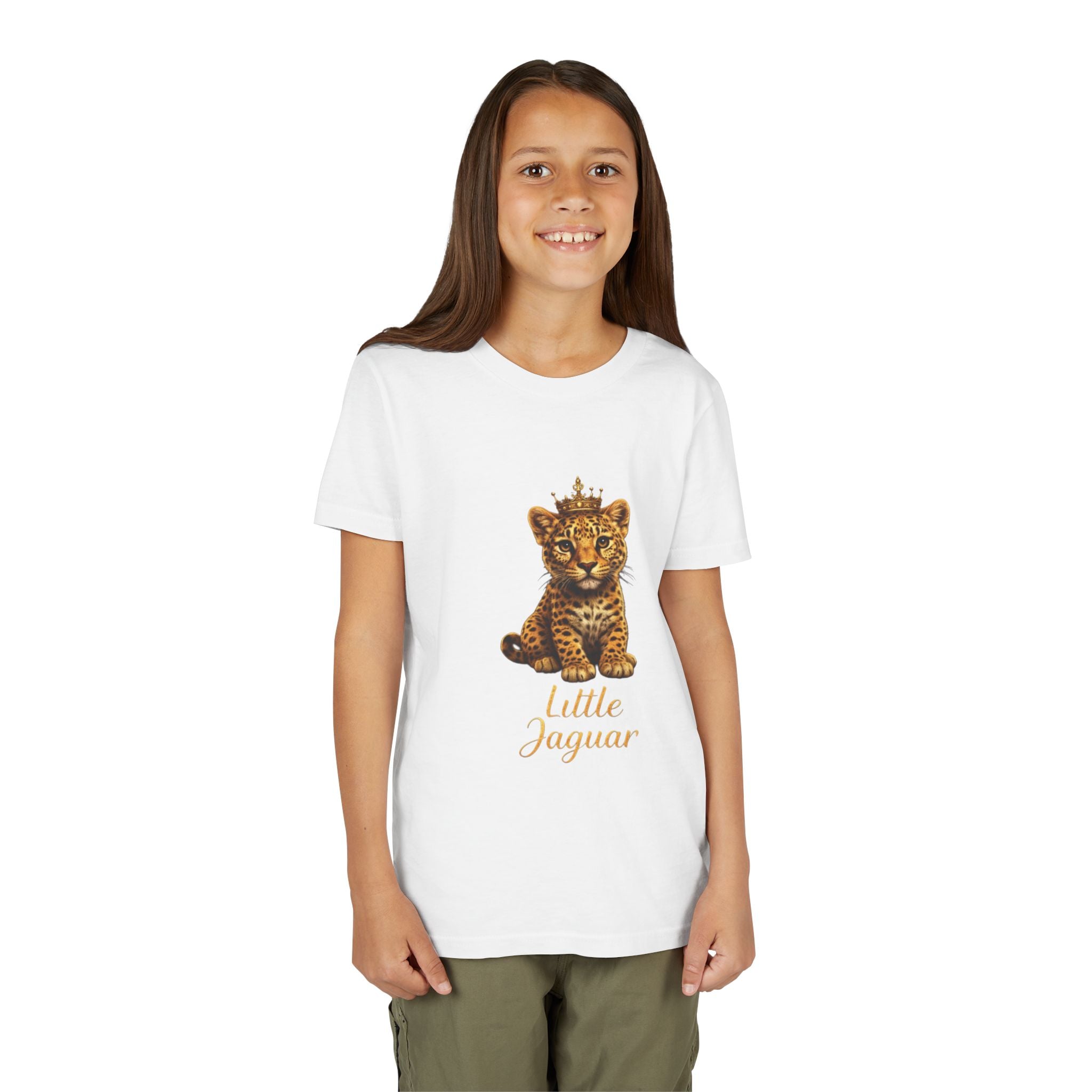 Little Jaguar Kids T‑Shirt — Cute Crowned Baby Jaguar Graphic Tee for Toddlers & Children