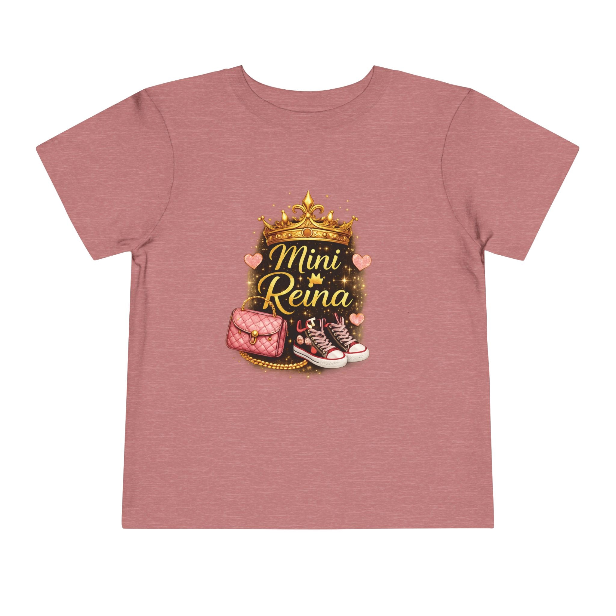 Toddler Tee — "Mini Reina" Crown Design | Crown, Pink Sneakers & Purse Graphic