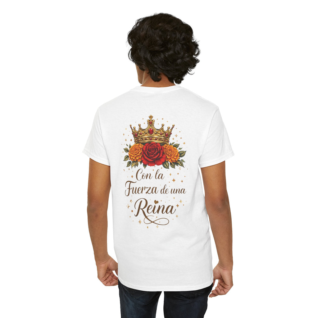 Graphic Tee — “Con la Fuerza de una Reina” Crown & Rose T-Shirt