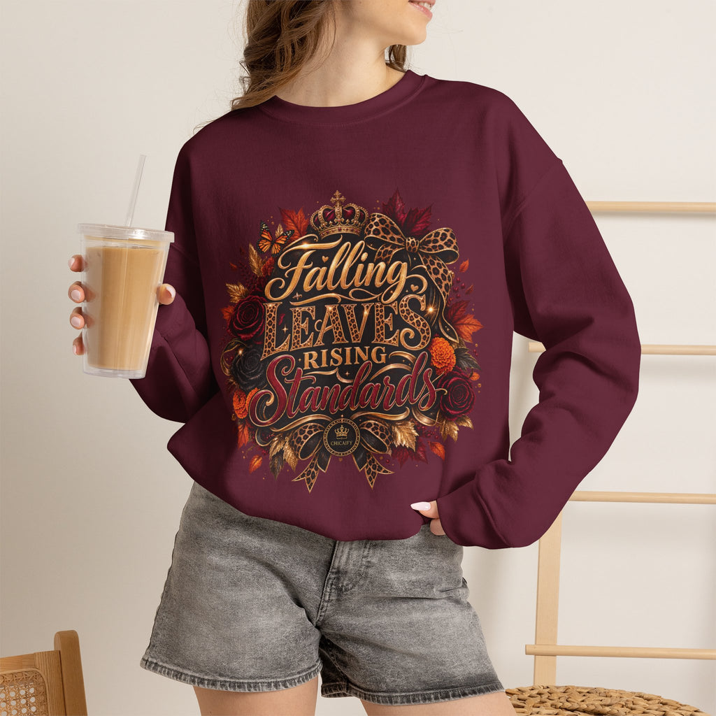 Falling Leaves, Rising Standards | Crewneck Sweatshirt