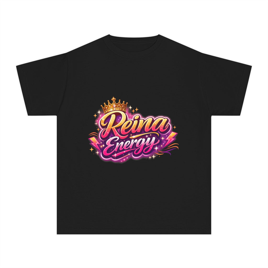 Reina Energía Youth Tee — Bright Crowned “Reina Energía” Graphic Shirt for Girls
