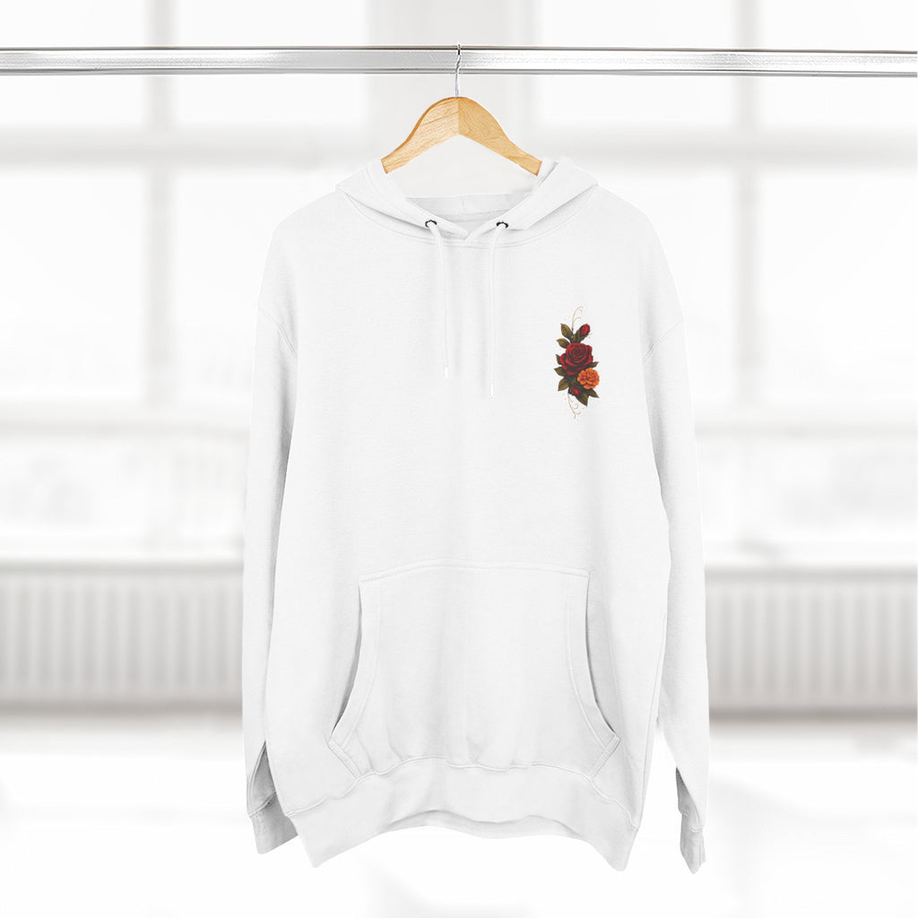 Day of the Dead Skull Backprint Hoodie — Sugar Skull Crown Floral Design