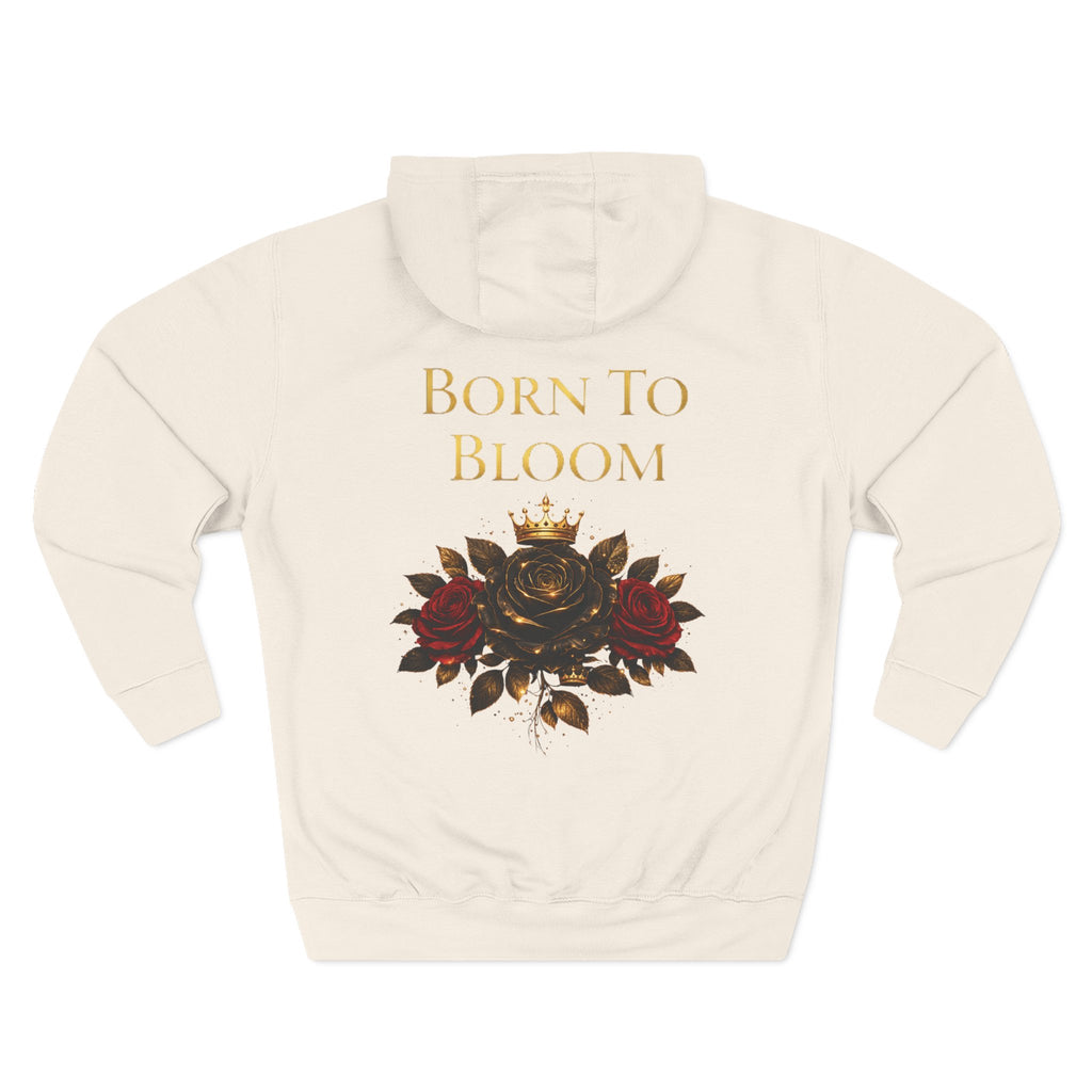 Born to Bloom Hoodie — Rose Crown Floral Fleece Pullover