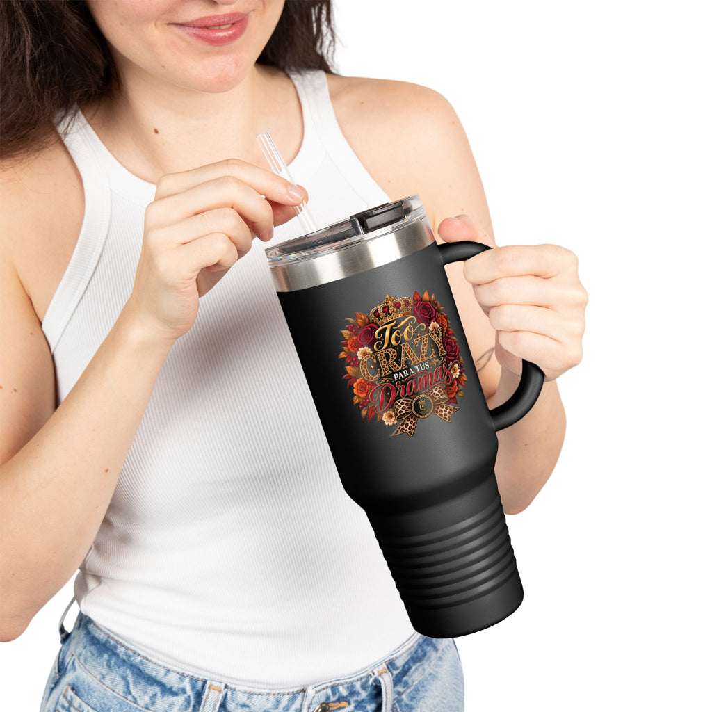 40oz Insulated Travel Mug — Too Crazy Para Tus Dramas – Jaguar Edition