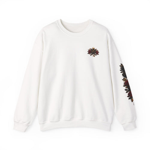 Born to Bloom Crewneck Sweatshirt — Floral Crown Rose Graphic