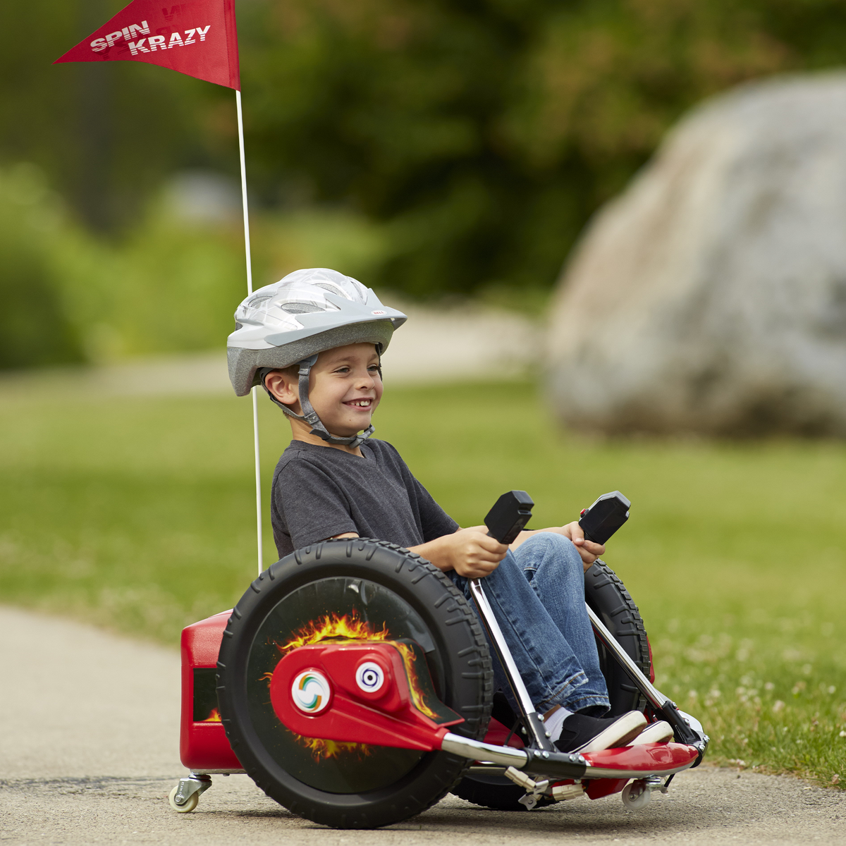 12V Kids' Electric Spin Ride-On Toy | Orange