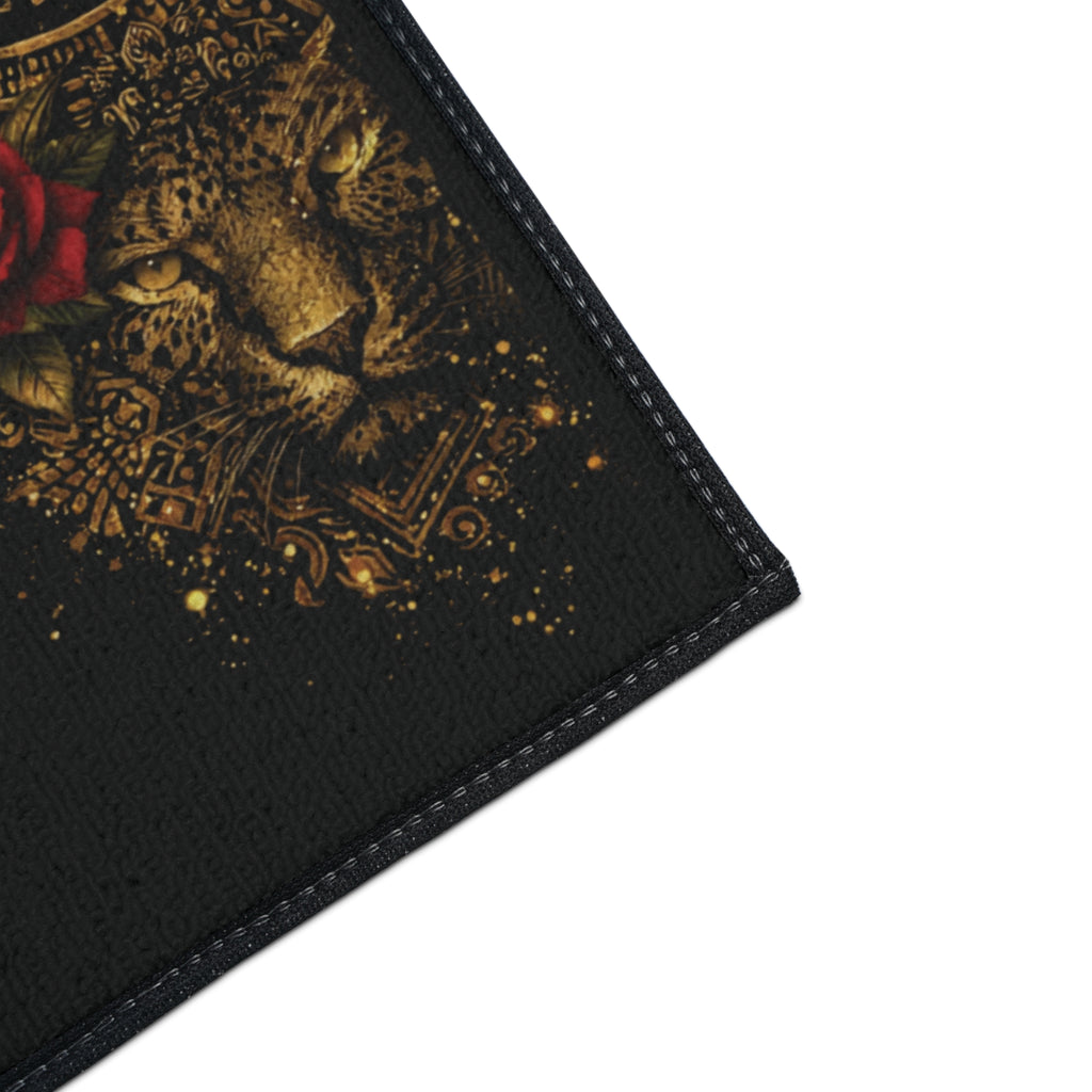 Reina Aztec Floor Mat — Gold Calendar & Rose Heavy-Duty Entry Rug