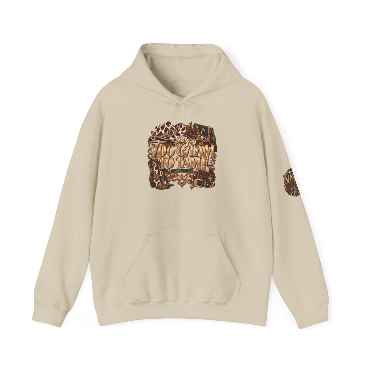 Vaquera Lux – Too Glam to Tame | Heavy Blend™ Hooded Sweatshirt
