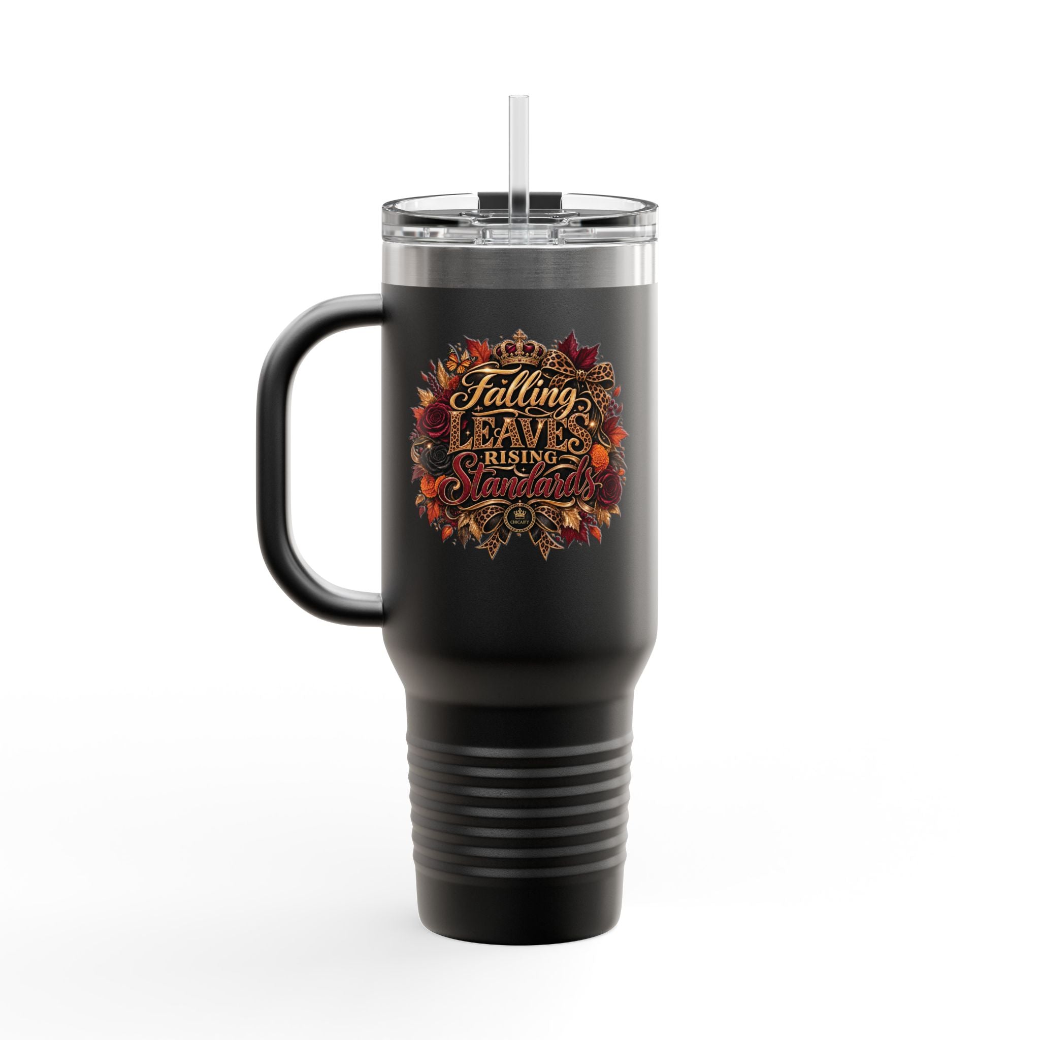 Falling Leaves, Rising Standards Insulated Travel Mug, 40oz