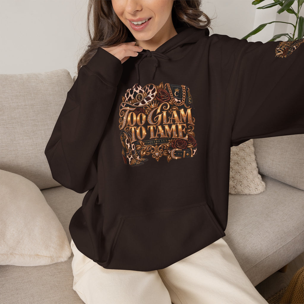 Vaquera Lux – Too Glam to Tame | Heavy Blend™ Hooded Sweatshirt