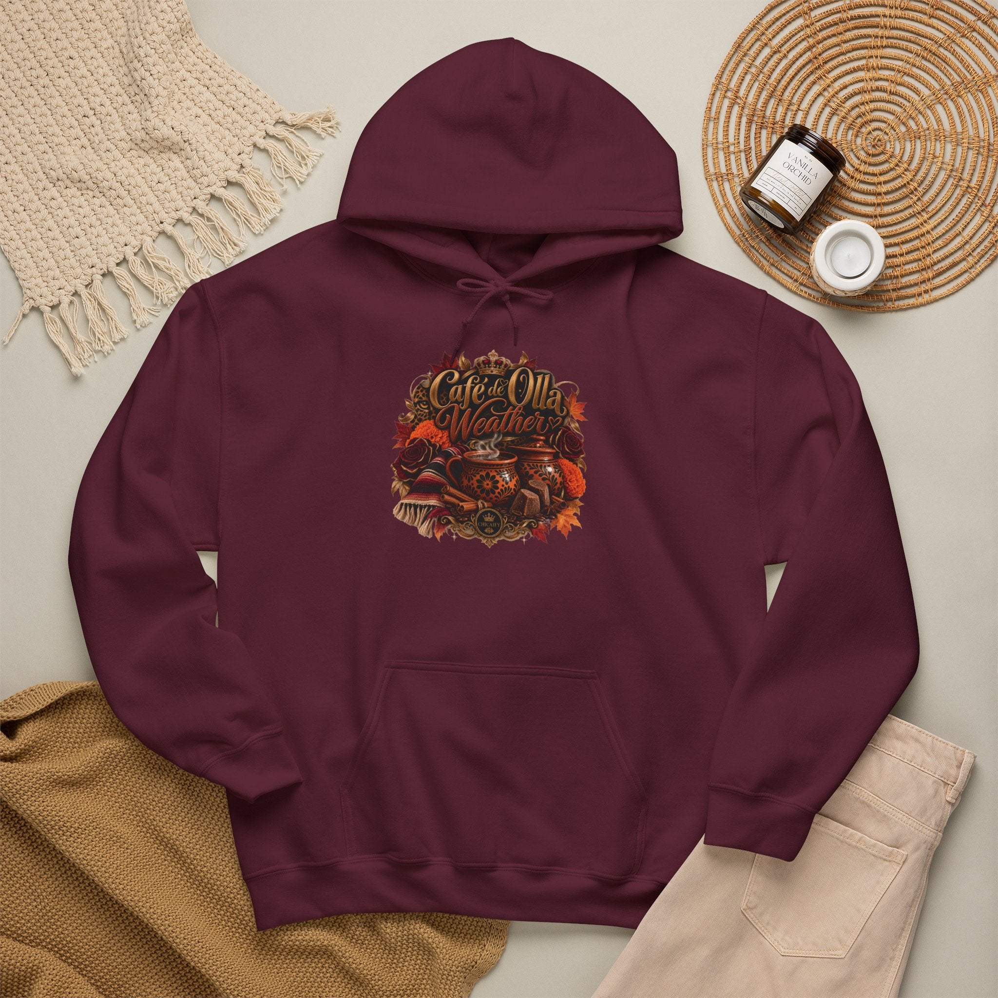 Café de Olla Weather Sweatshirt | Mexican Fall | Chicaify Heavy Blend™ Hooded Sweatshirt