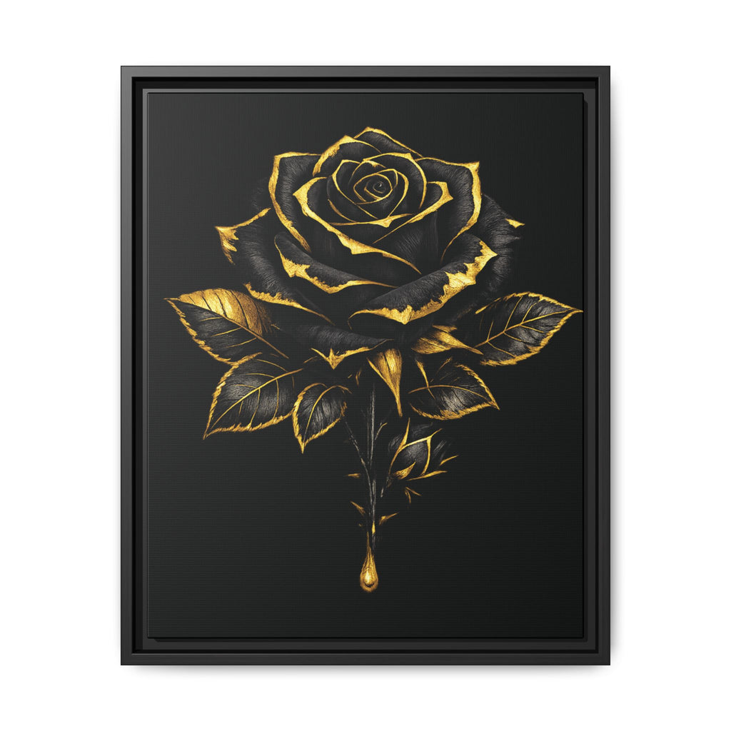 “Bloom Into Power – Gold Rose Canvas” Matte Canvas Wall Art
