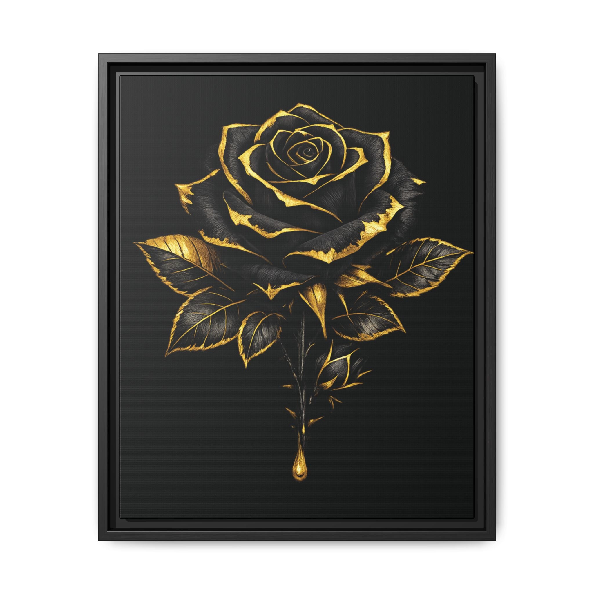“Bloom Into Power – Gold Rose Canvas” Matte Canvas Wall Art