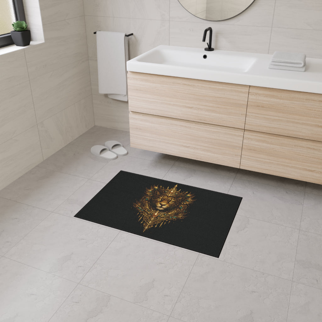 Crowned Jaguar Floor Mat — Regal Decorative Entry Rug
