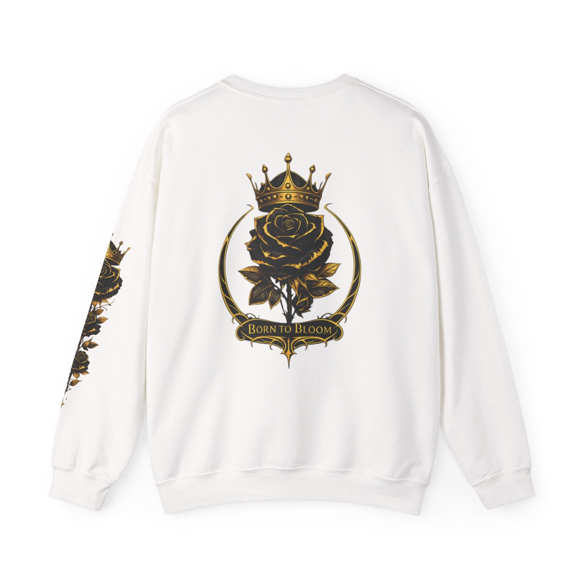 Crowned Black Rose Born to Bloom Crewneck Sweatshirt