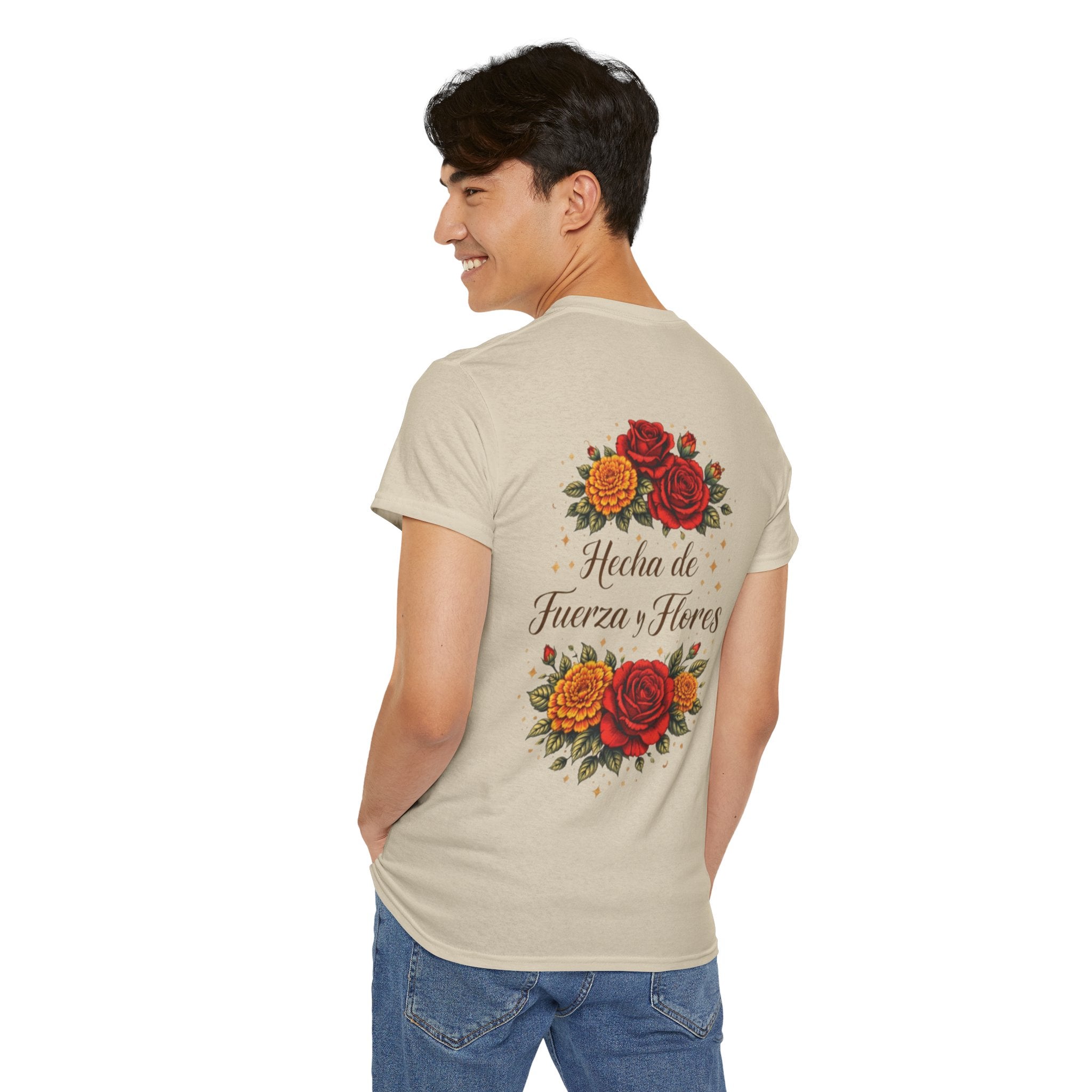 T-Shirt — "Hecha de Fuerza y Flores" Floral Empowerment Tee