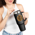 40oz Insulated Travel Mug - "No Soy Princesa, Soy Reina" Gold Crest