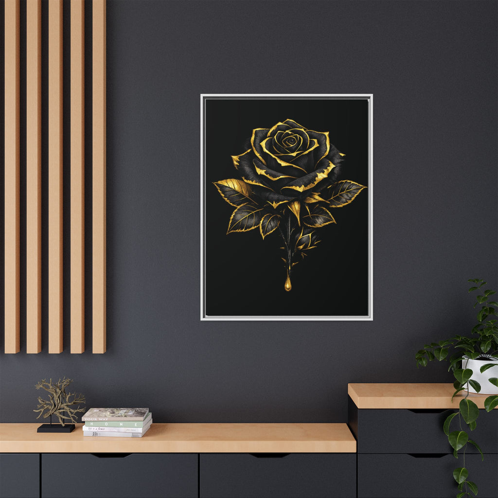 “Bloom Into Power – Gold Rose Canvas” Matte Canvas Wall Art