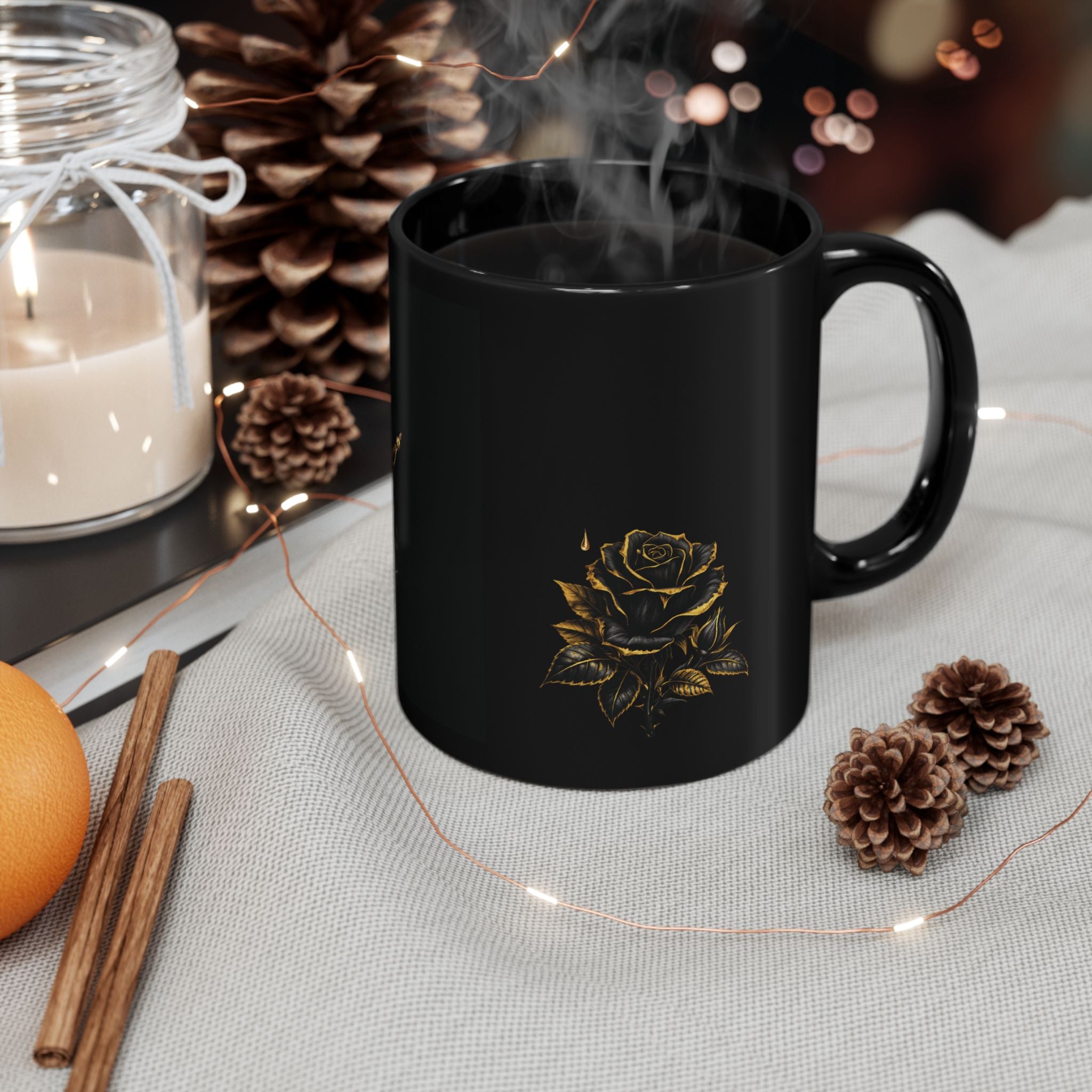 Chicafiy Gold Crown Black Mug — Elegant Coffee Cup for Queen Vibes