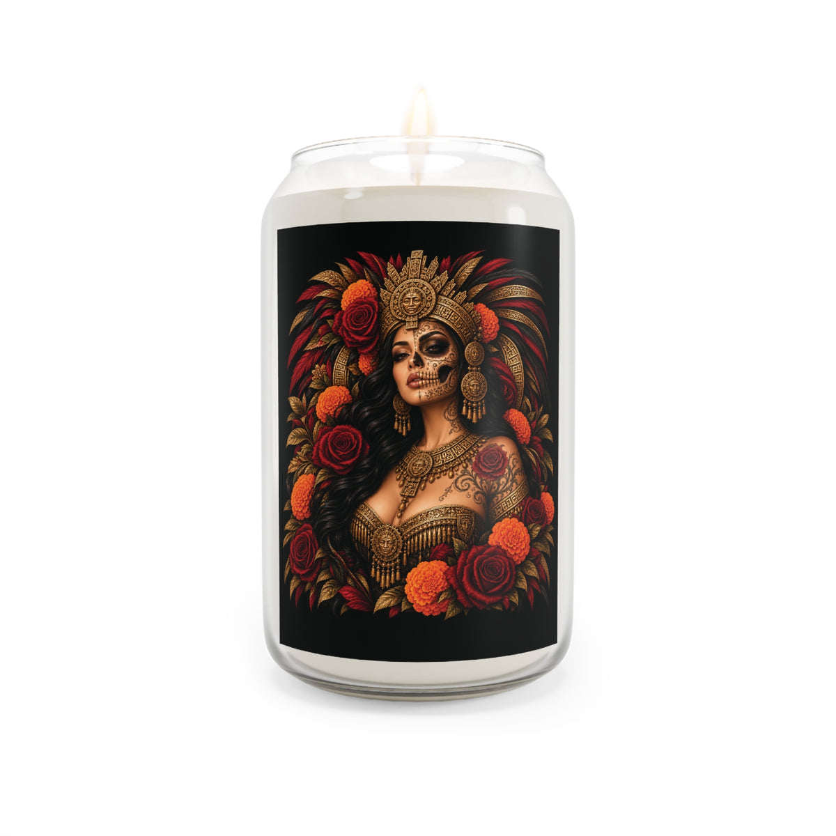 Reina Azteca: Entre Rosas y Cempasúchil | Scented Soy Candles, 13.75oz