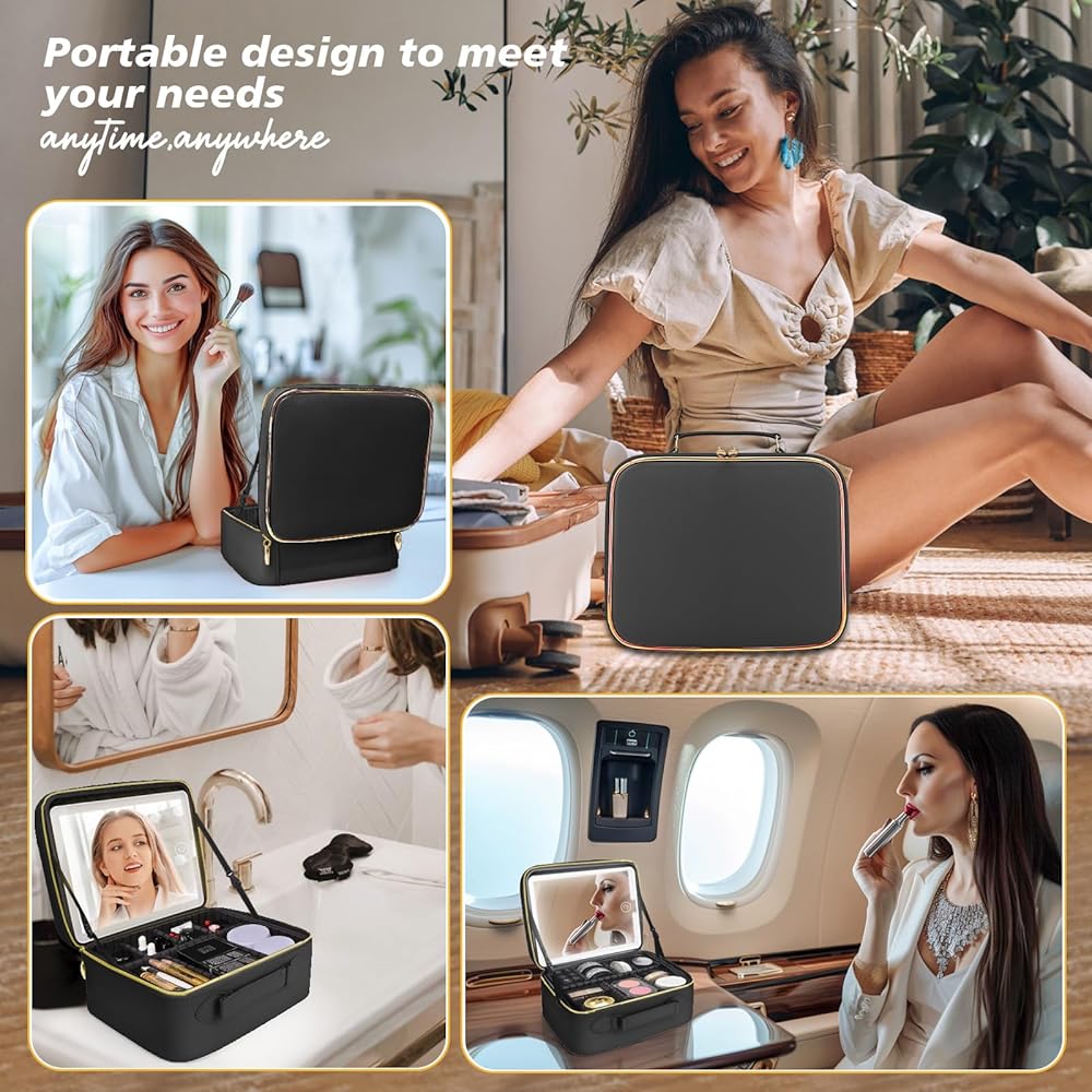Travel Vanity Case with 4K LED Mirror