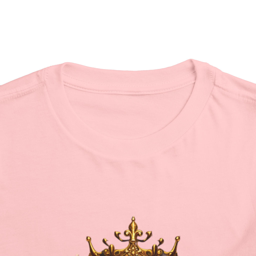 Toddler Tee — "Born to Shine" Gold Crown & Roses Toddler Shirt