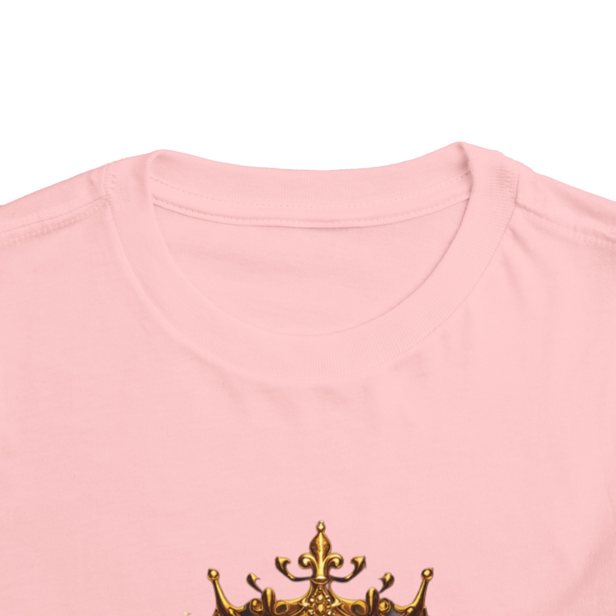 Toddler Tee — "Born to Shine" Gold Crown & Roses Toddler Shirt