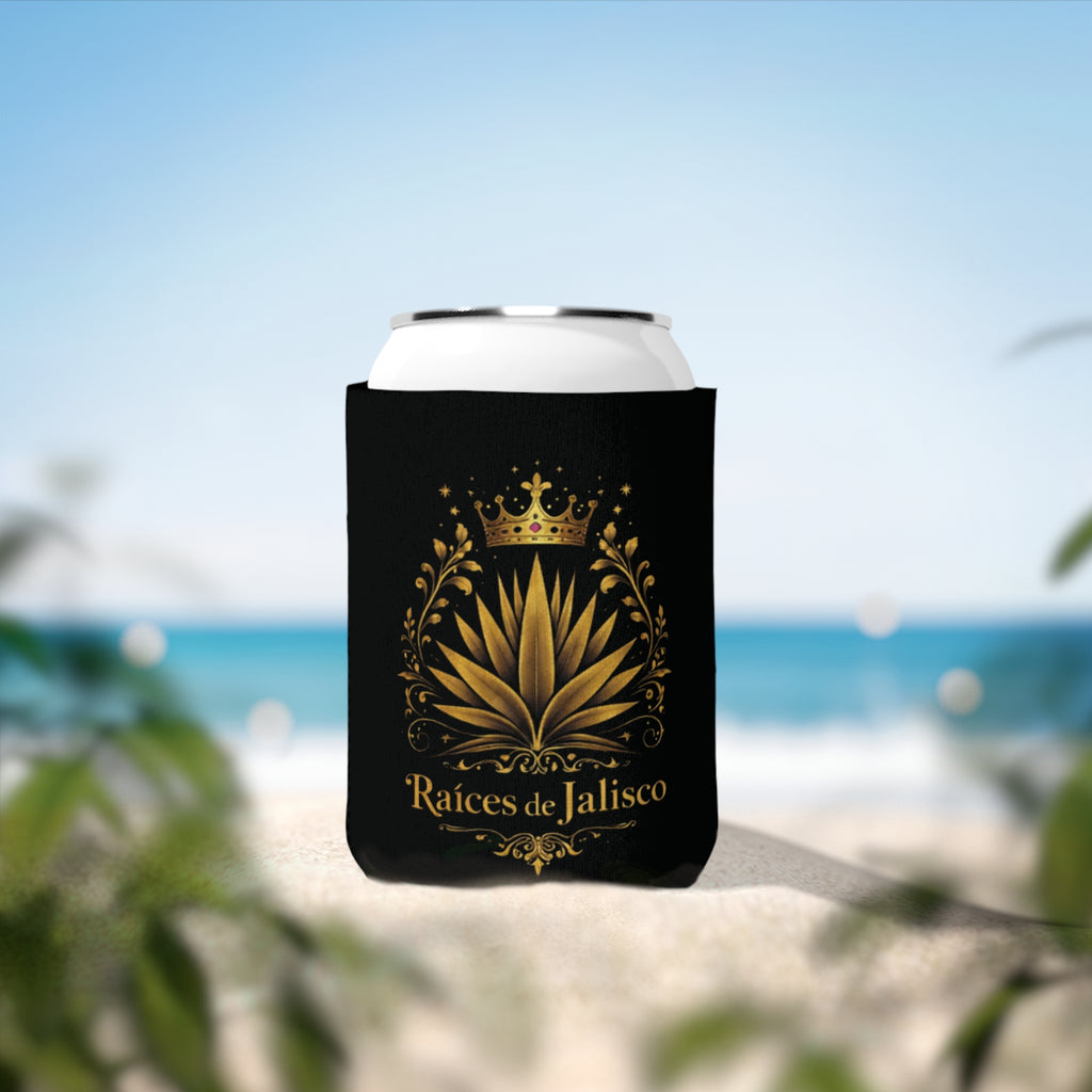 Can Cooler — Raíces de Jalisco Gold Agave Crown Design