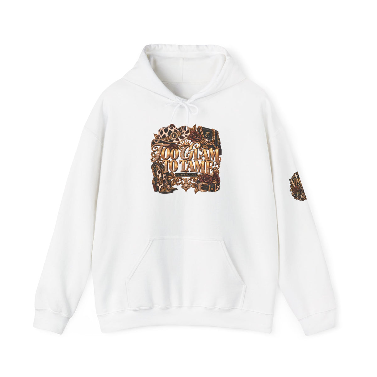 Vaquera Lux – Too Glam to Tame | Heavy Blend™ Hooded Sweatshirt