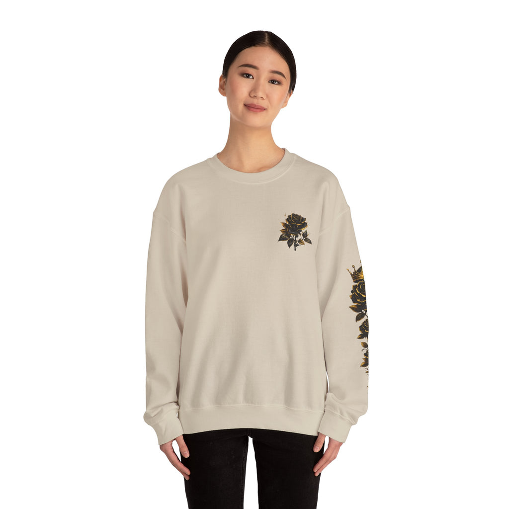 Crowned Black Rose Born to Bloom Crewneck Sweatshirt