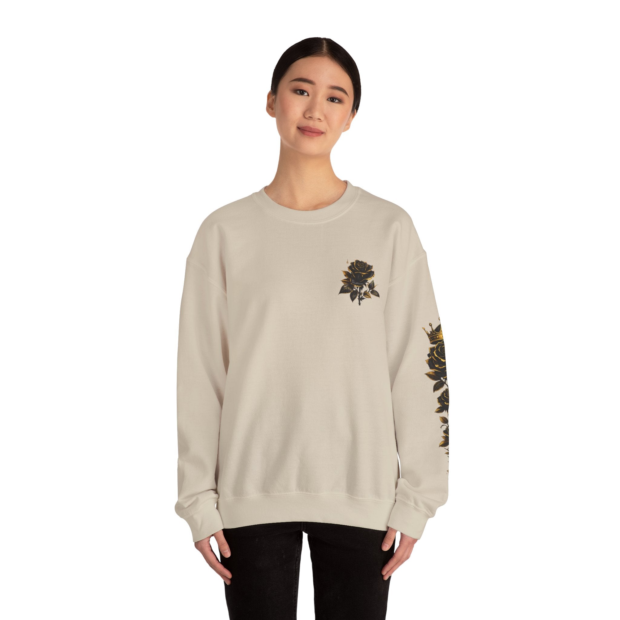 Crowned Black Rose Born to Bloom Crewneck Sweatshirt
