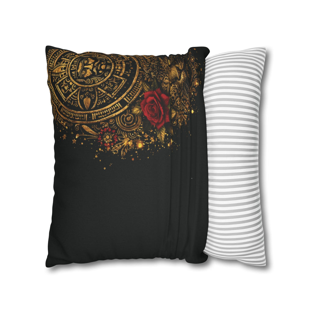 Reina Azteca Pillowcase — Rose Decorative Throw Pillow