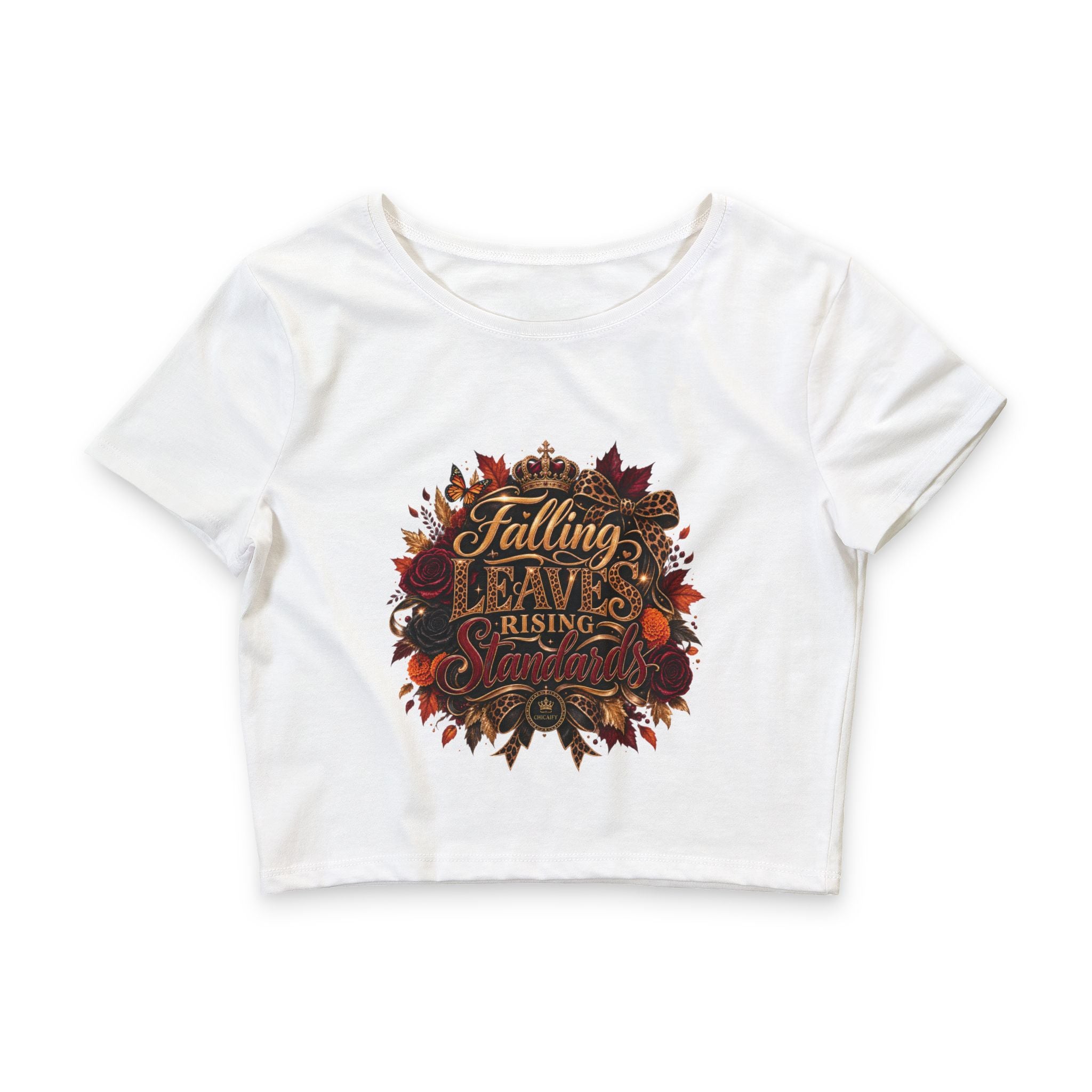 Falling Leaves, Rising Standards Crop Tee