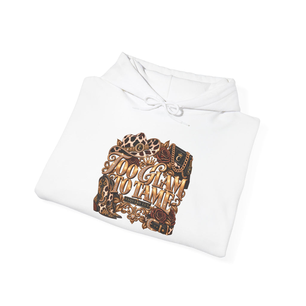 Vaquera Lux – Too Glam to Tame | Heavy Blend™ Hooded Sweatshirt