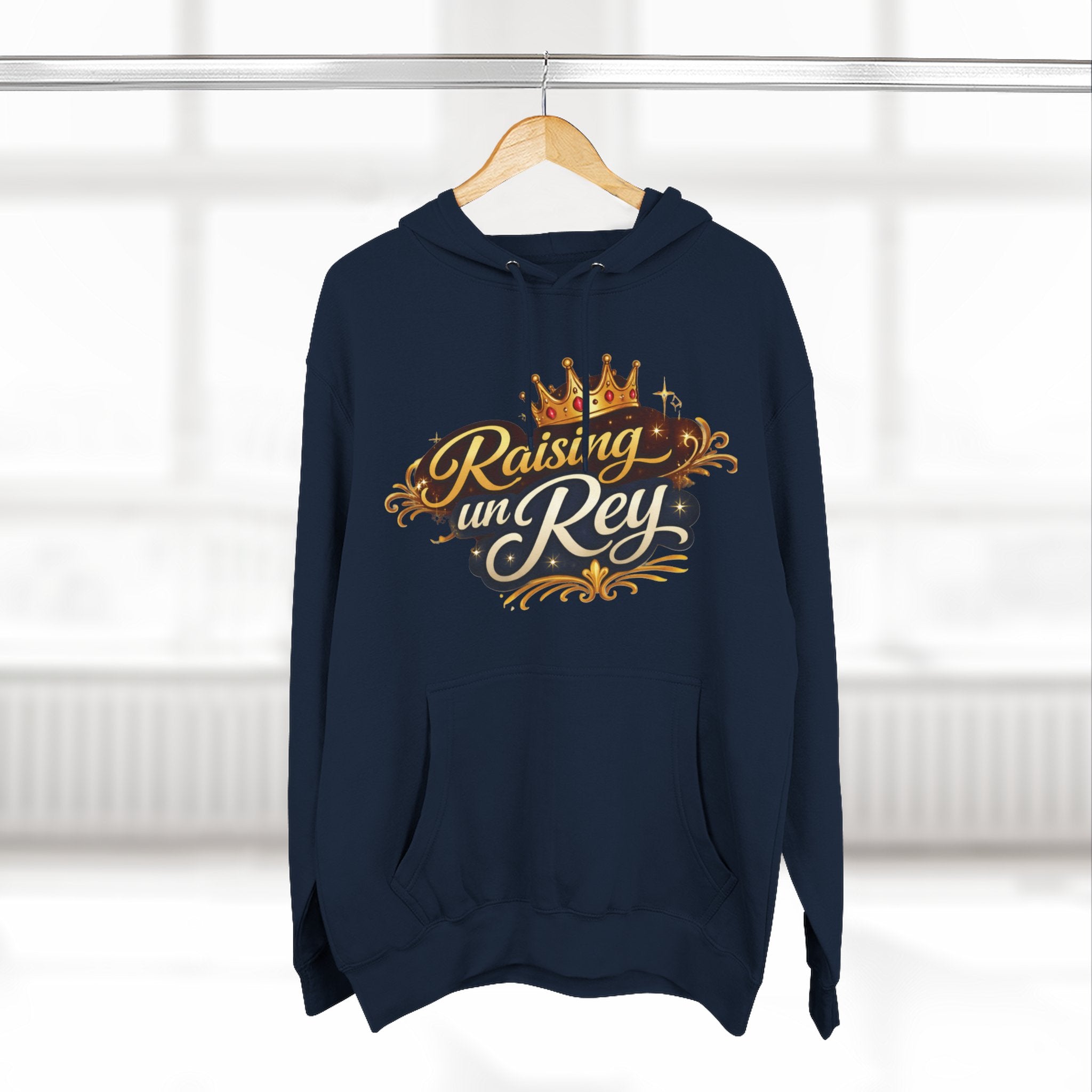 Hoodie — "Raising un Rey" Crowned Spanish Family Pride Pullover