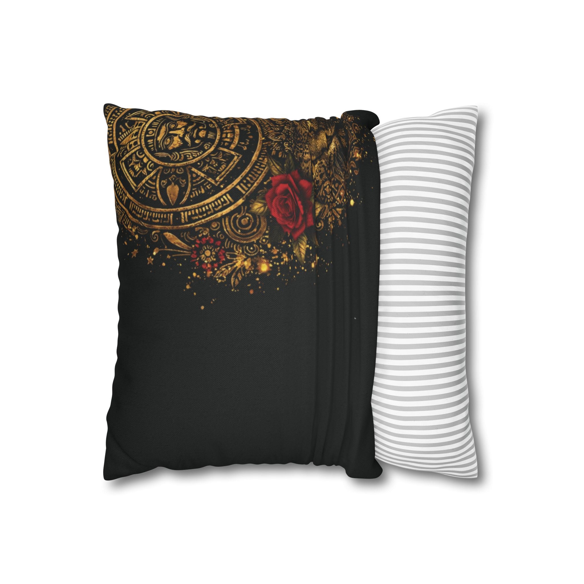 Reina Azteca Pillowcase — Rose Decorative Throw Pillow